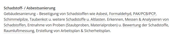 Schadstoff Asbestsanierung für  Filderstadt